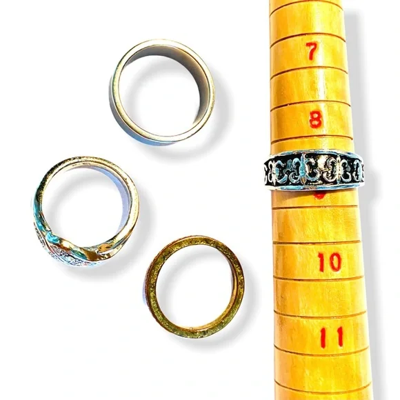 8 RINGS | Rhinestone | Mixed Metals Stack - Picture 11 of 15